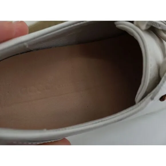 Ecco Women Soft 7 Sneaker Size 37 EU 6 6.5 US White Leather Lace Up Shoes Comfy - Picture 11 of 13